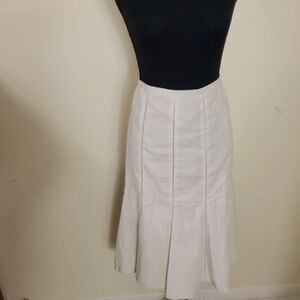 Dalia Collection Cream A-Line Linen Blend Skirt Size 10